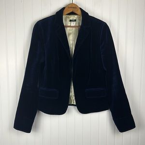 J. Crew Dark Navy Velvet Blazer Jacket Women’s 8